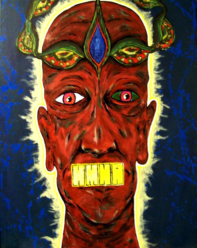 [SOLD] His Mouth Has Answers + 2008 + Canvas + Acrylic + 24 x 32