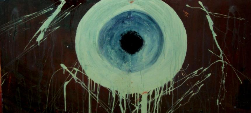 [SOLD] Oculary Orgasm + 2007 + Posterboard Diptych + Acrylic & Latex + 24 x 24 each